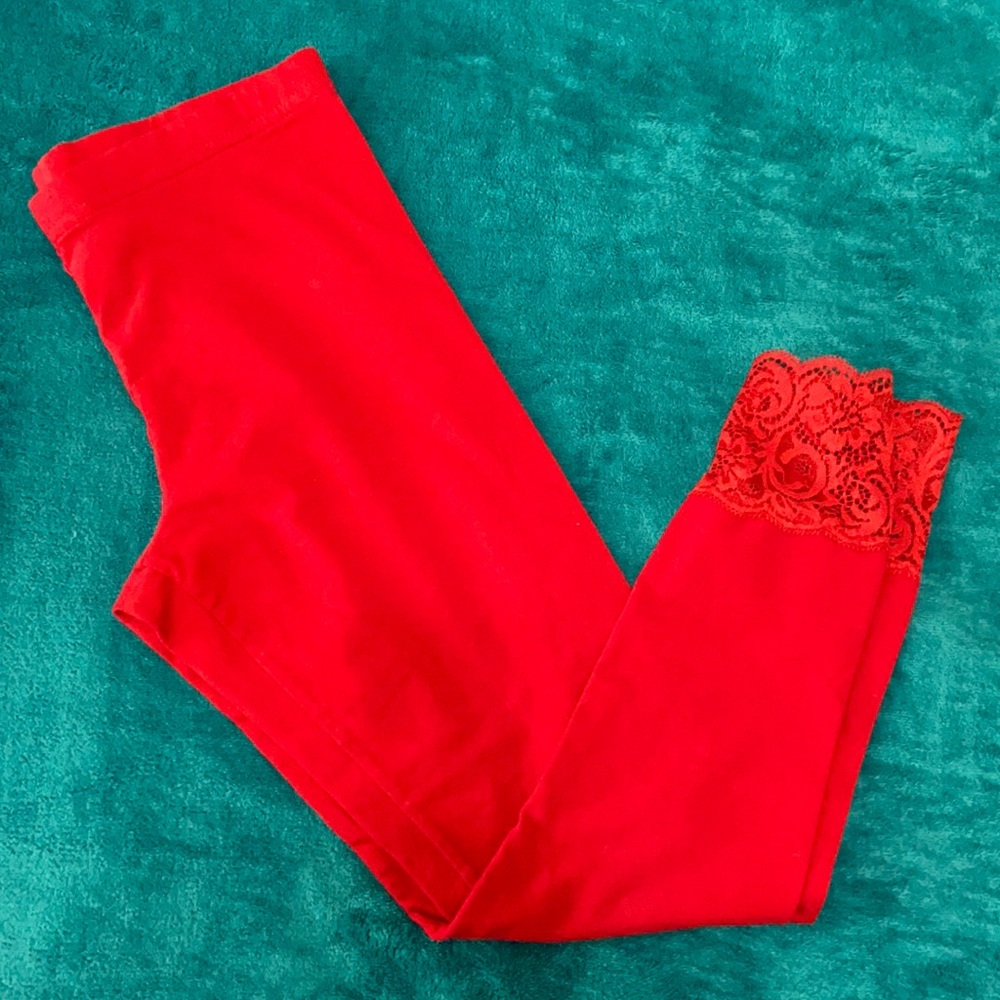 Girls Ralph Lauren Tights with Lace Detail